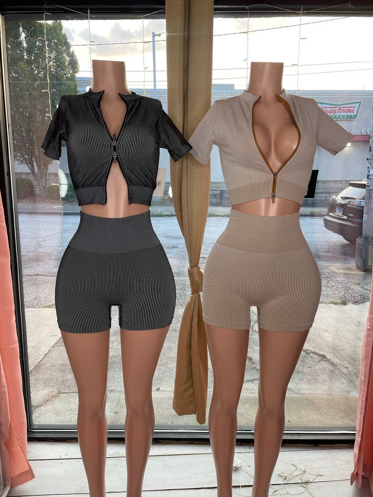 Striped 2 Piece Set (Black/White)