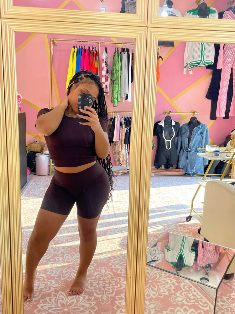Plain Jane Short Set (Chocolate)