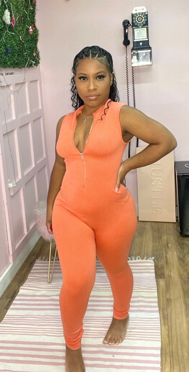 Outside Not Inside Jumpsuit (Orange)