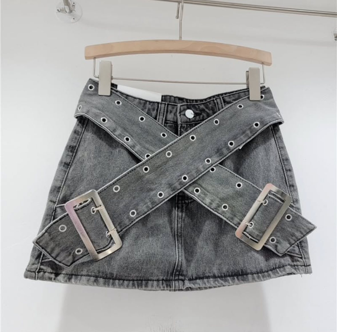 denim skort 