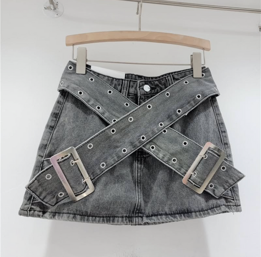 denim skort 