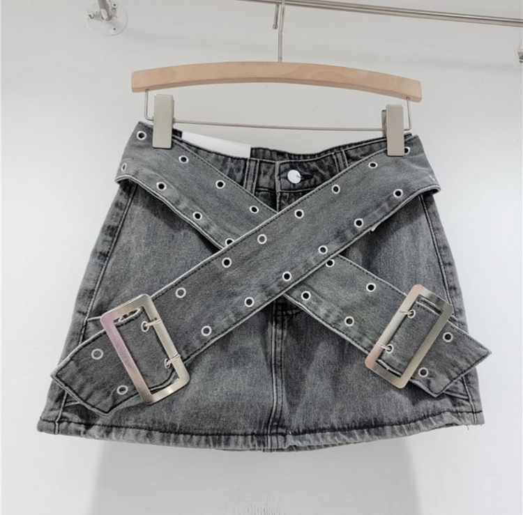 denim skort 