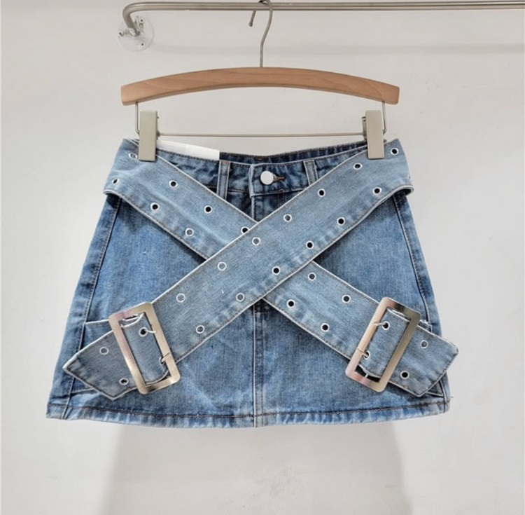 denim skort 
