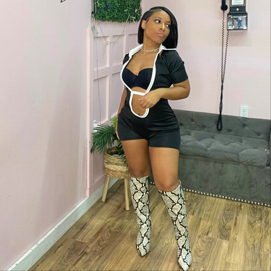 black and white womens romper