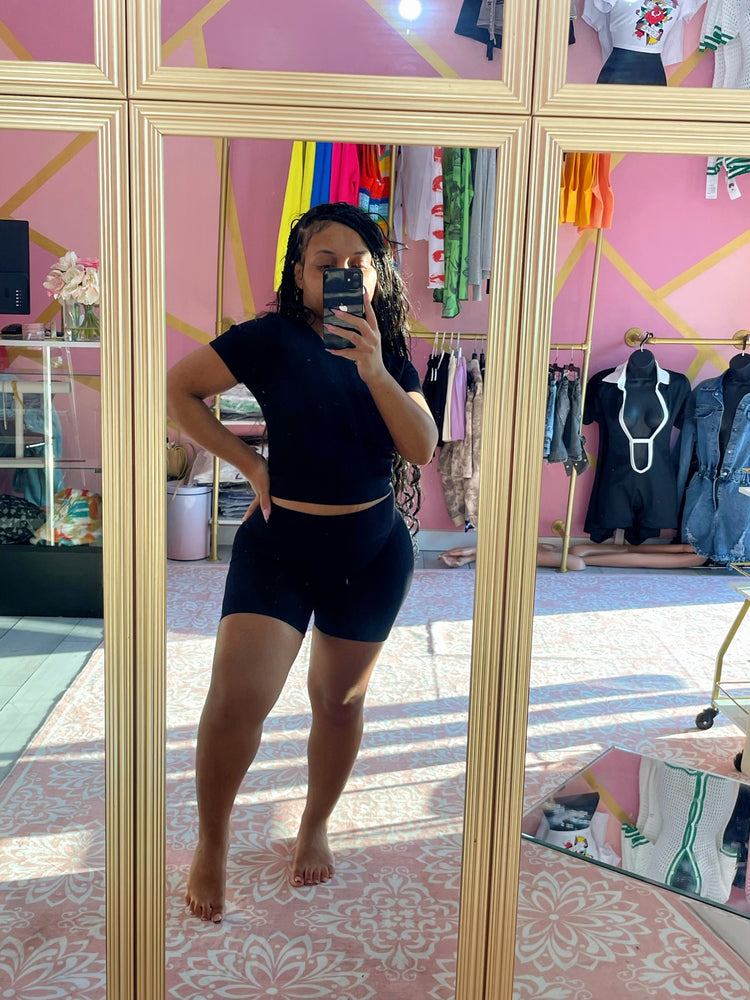 Plain Jane Short Set (Black)