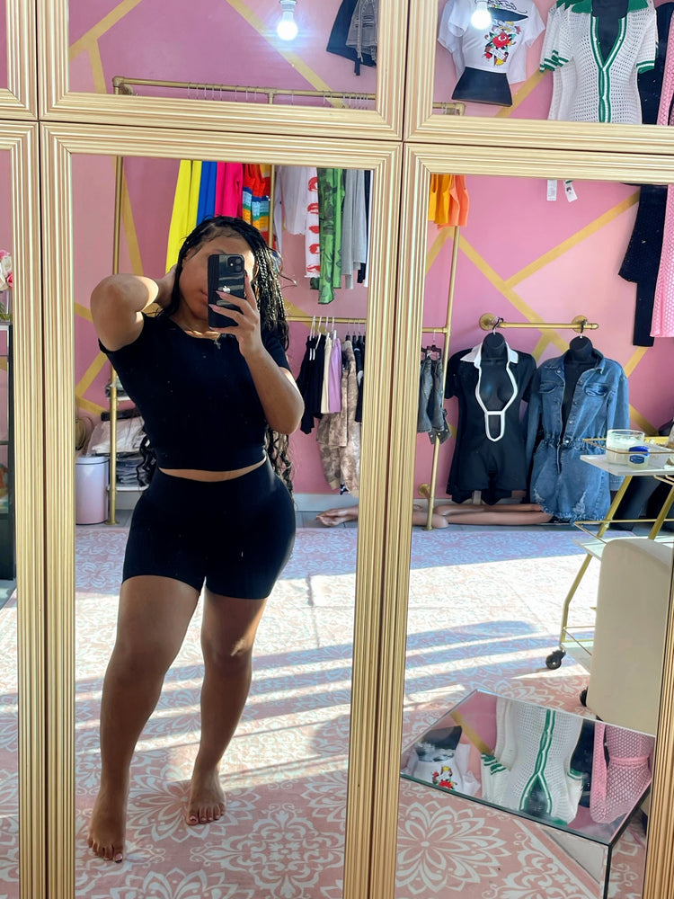 Plain Jane Short Set (Black)