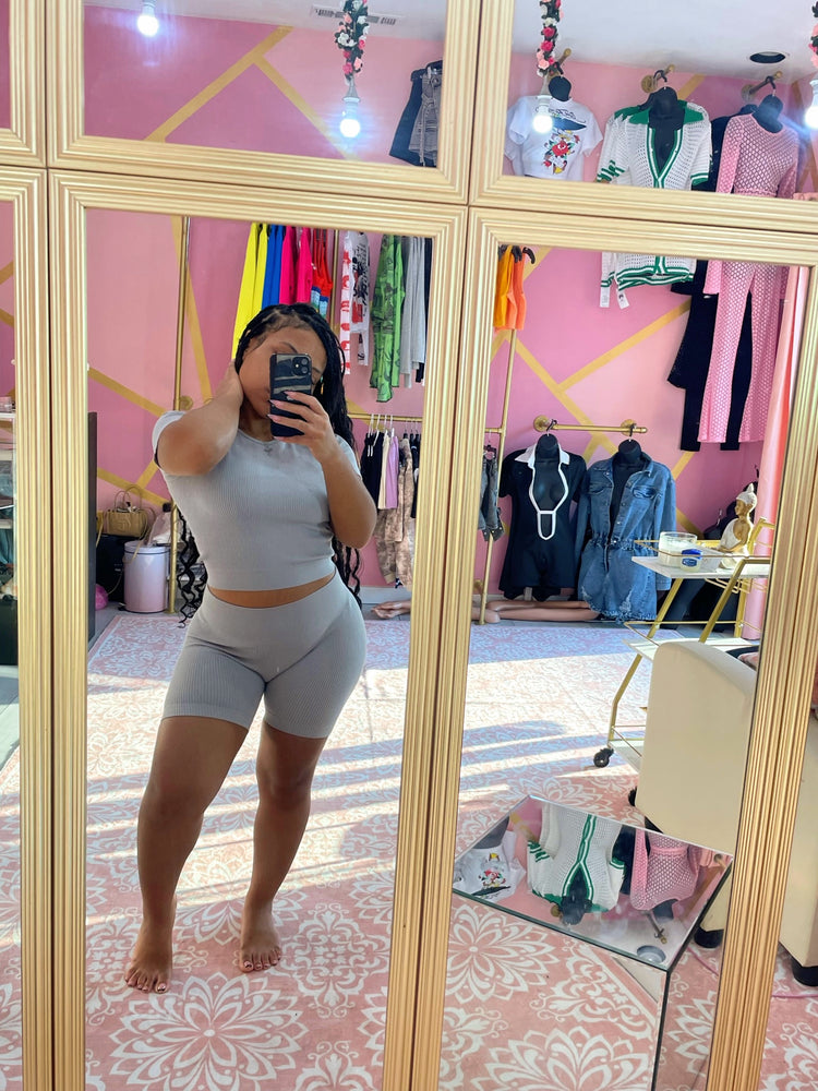 Plain Jane Short Set (Grey)