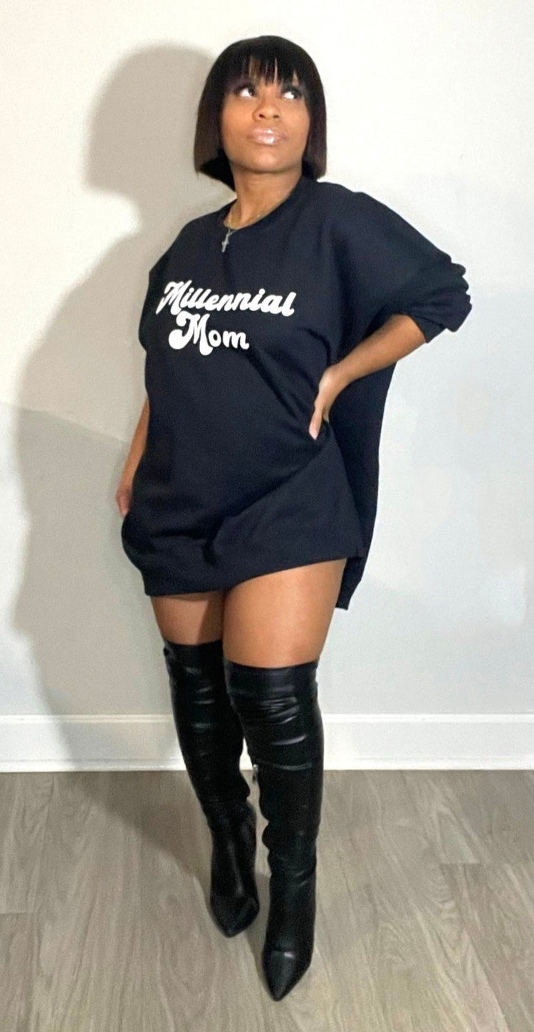 Millennial Mom Crewneck (Black)